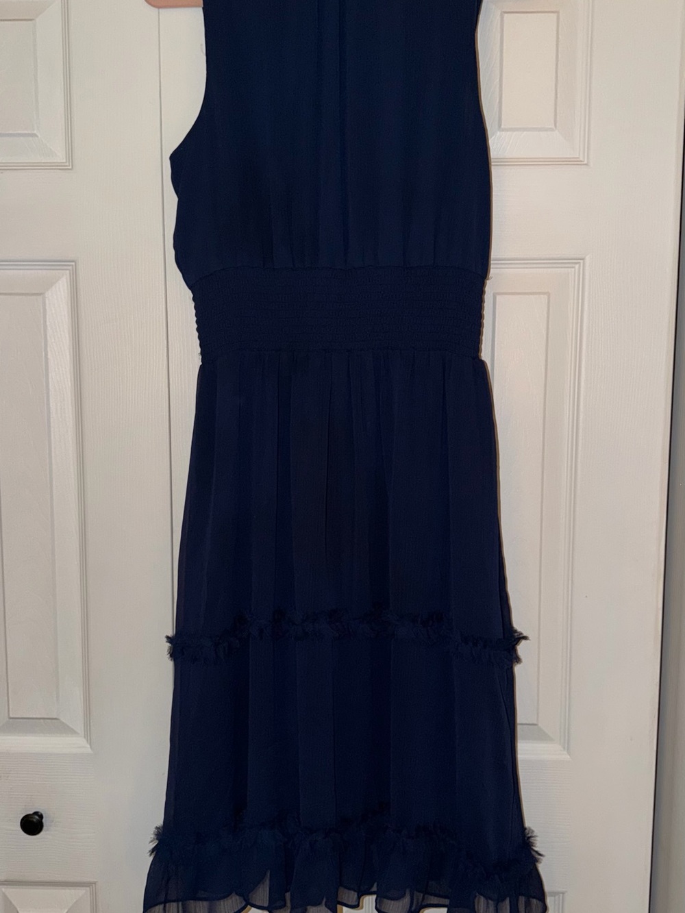 Women's Navy Sleeveless Midi Dress-Large-FREE SHIP